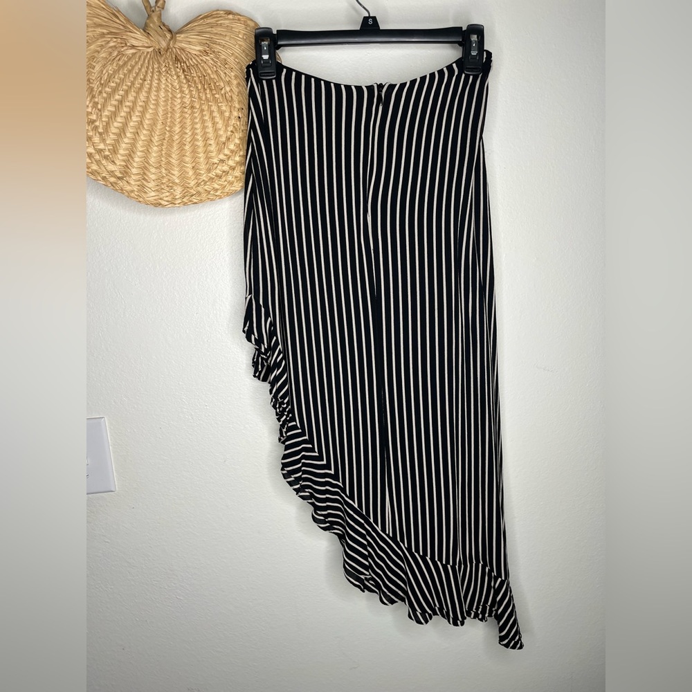 reformation striped asymmetrical skirt